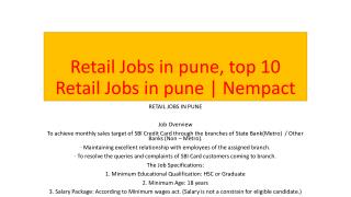 Retail Jobs in pune, top 10 Retail Jobs in pune | Nempact