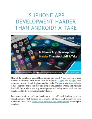 Is IPhone App Development Harder Than Android? A Take