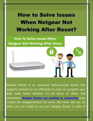 Contact Netgear Customer Service If Router not working After Reset