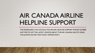 Air Canada airline helpline support