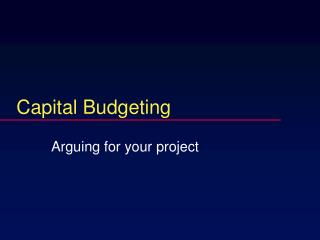 Capital Budgeting