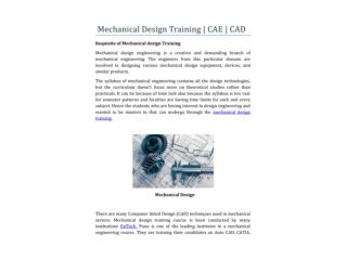 Mechanical Design Training | CAE | CAD