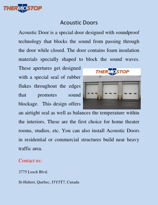 Acoustic Doors