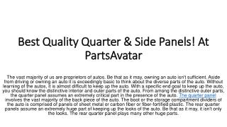 All Quarter Panels At PartsAvatar