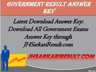 Government Result Answer Key