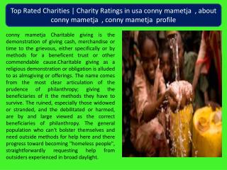 The Endowed Charities Creates in usa conny mametja , about conny mametja , conny mametja profile