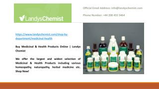Buy Medicinal & Health Products Online | Landys Chemist