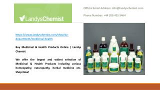 Buy Medicinal & Health Products Online | Landys Chemist
