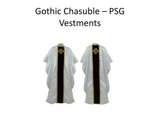 Silver gothic chasuble with IHS embroidered