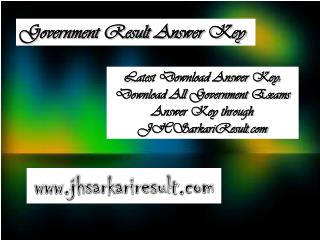 Government Result Answer Key