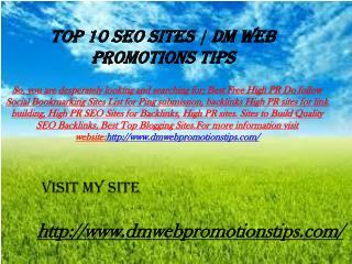 Top 10 SEO Sites | DM Web Promotions Tips