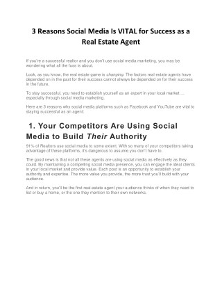 Mega Agent Pro's 3 main reasons social media is vital for your success as a Real Estate Agent