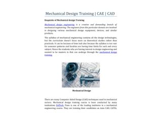 Mechanical Design Training | CAE | CAD-Exltech Solutions