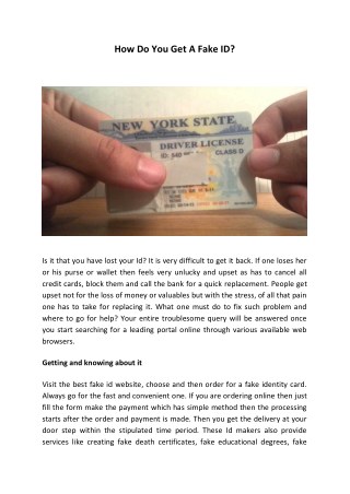 How Do You Get A Fake ID?