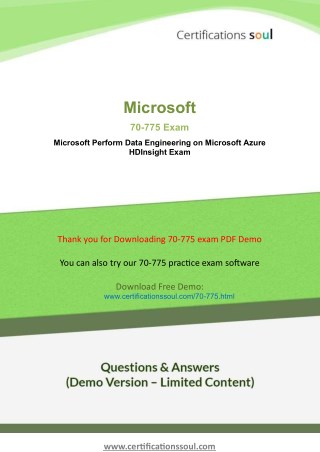 Microsoft 70-775 MCSE: Data Management and Analytics Practice Test