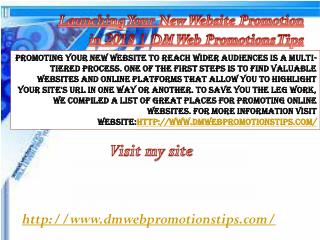 Launching your new website promotion in 2018 dm web promotions tips