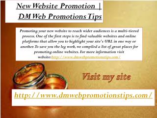 New Website Promotion DM Web Promotions Tips