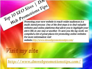 Top 10 SEO Sites DM Web Promotions Tips