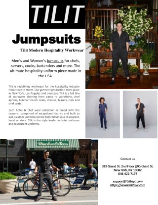 Jumpsuits | Tilit Modern Hospitality Workwear