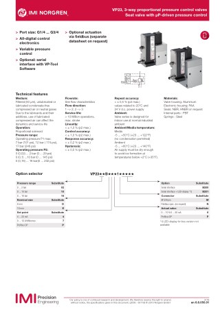 IMI NORGREN Watson Smith MTL Proportional pressure control valve IP2 Converter| Instronline
