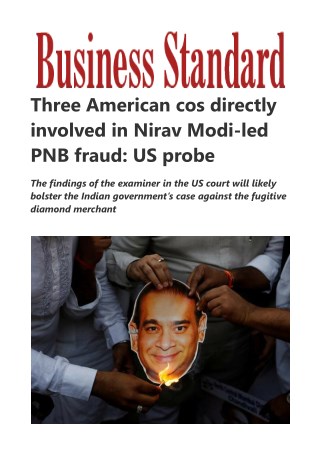 Â Three American cos directly involved in Nirav Modi-led PNB fraud