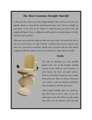 The Most Common Stairlift