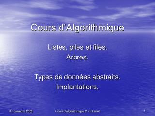 Cours d’Algorithmique