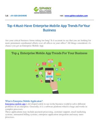 Top 4 Enterprise Mobile App Trends for Your Business