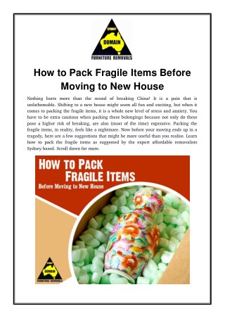 How to Pack Fragile Items Before Moving to New House