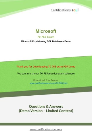 Microsoft 70-765 MCSA: Microsoft Dynamics 365 for Operations Practice Exam