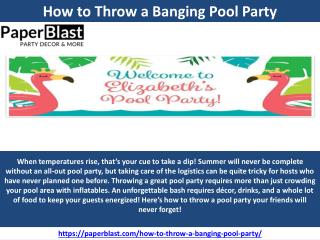 How to Throw a Banging Pool Party