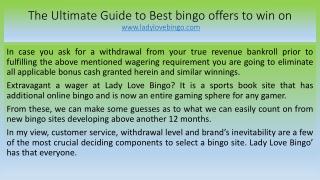 The Ultimate Guide to Best bingo offers to win on