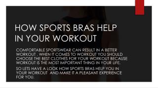 HOW SPORTS BRAS HELP IN YOUR WORKOUT