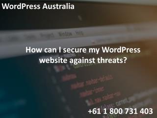 How can I secure my WordPress website against threats?