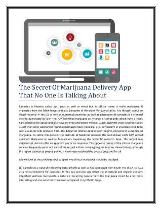 The Secret Of Marijuana Delivery App That No One Is Talking About