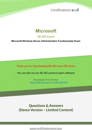 Microsoft 98-365 Microsoft Technology Associate Exam Question Answer