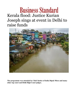 Kerala flood: Justice Kurian Joseph sings at event in Delhi to raise funds