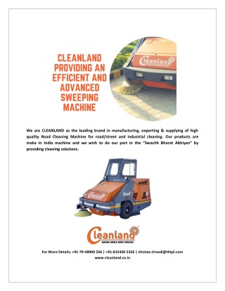 Ride on Road Sweeping Machine Suppliers INDIA