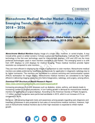 Monochrome Medical Monitor Market Growth, Future Prospects and Competitive Analysis 2016-2024