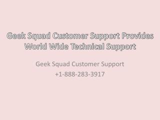 Geek Squad Customer Support Provides World Wide Technical Support- Free PPT