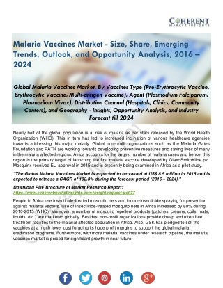 Malaria Vaccines â€“ Paving the Way for a Malaria-free World