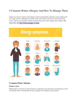 5 Common Winter Allergies And How To Manage Them