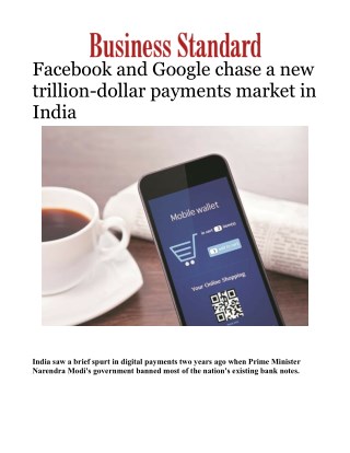 Facebook and Google chase a new trillion-dollar payments market in India