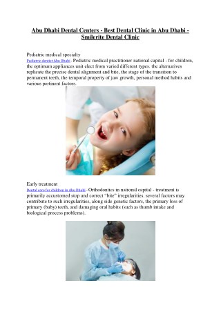 Abu Dhabi Dental Centers - Best Dental Clinic in Abu Dhabi - Smilerite Dental Clinic
