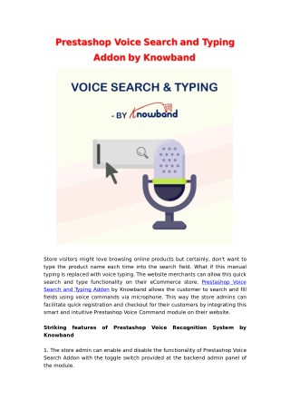 Make Voice Search work for your eCommerce store | Prestashop Voice Search and Typing Addon | Knowband