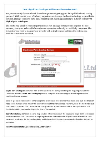 How Digital Part Catalogue Will Boost Aftermarket Sales?