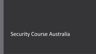 Security Course Australia