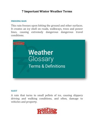 7 Important Winter Weather Terms | Roofing2000