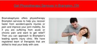 Get Physiotherapy Services In Brampton At Affordable Prices