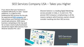 Seo services company usa â€“ takes you higher